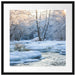 Bach in Winterlandschaft Passepartout Quadratisch 55x55