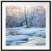 Bach in Winterlandschaft Passepartout Quadratisch 70x70