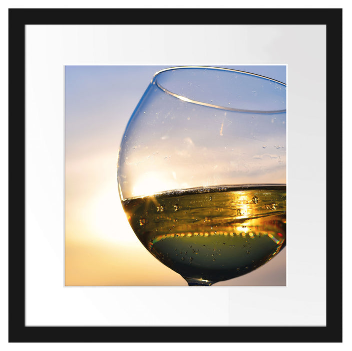 Weingläser Meer Passepartout Quadratisch 40x40