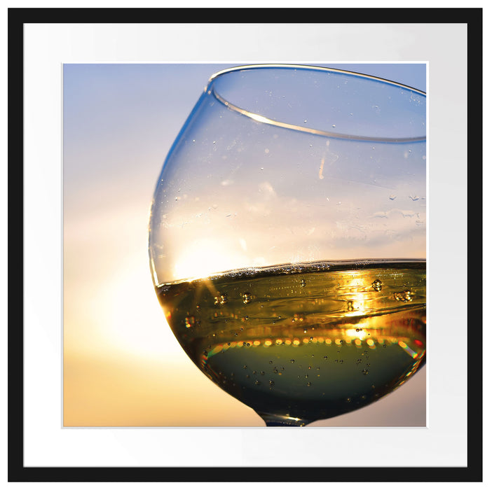 Weingläser Meer Passepartout Quadratisch 55x55