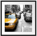 Taxi in New York Passepartout Quadratisch 55x55