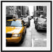 Taxi in New York Passepartout Quadratisch 70x70