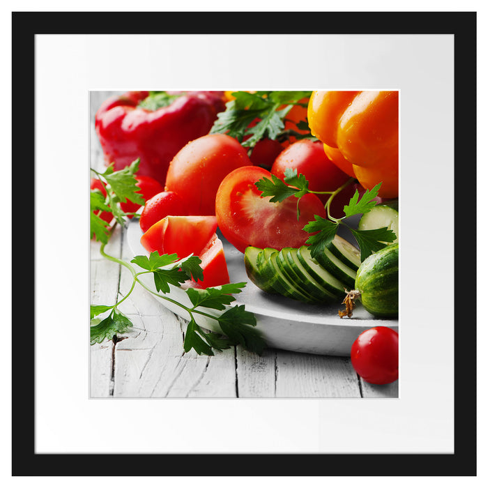 Gemüseteller Passepartout Quadratisch 40x40