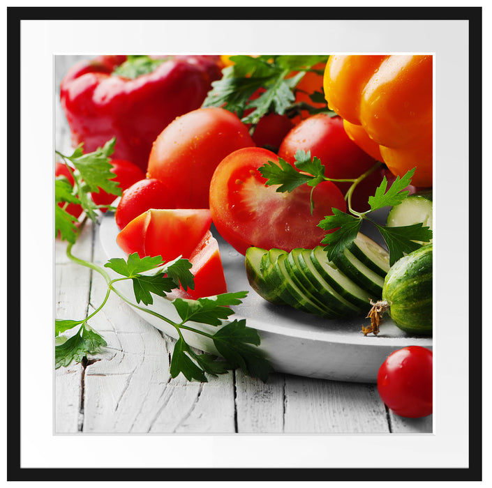 Gemüseteller Passepartout Quadratisch 70x70