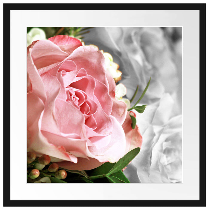 Wunderschöner Pfingstrosenstrauß Passepartout Quadratisch 55x55