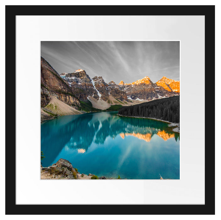 Moraine Lake in Canada Passepartout Quadratisch 40x40