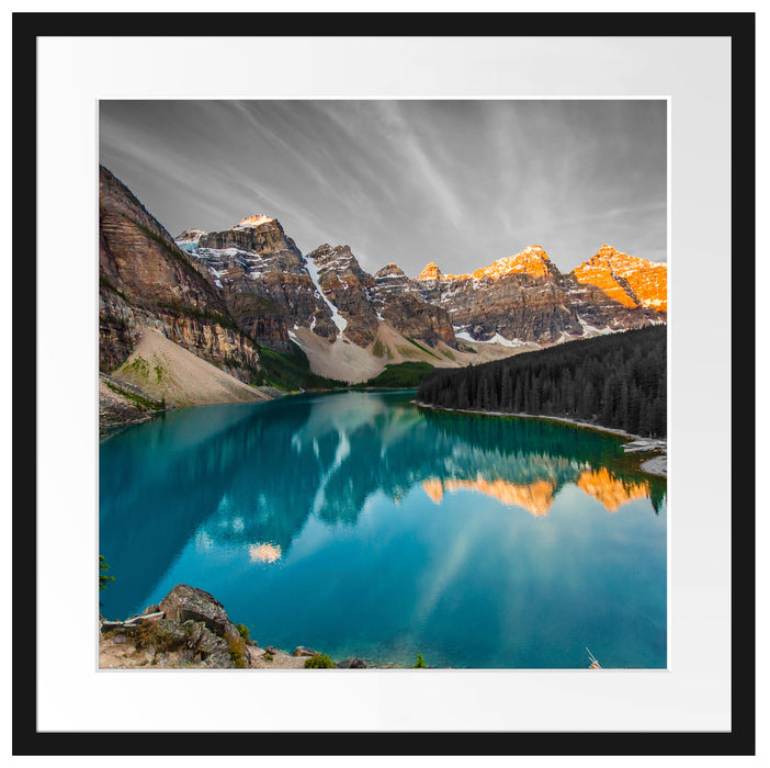 Moraine Lake in Canada Passepartout Quadratisch 55x55