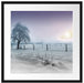 Baum in Winterlandschaft Passepartout Quadratisch 55x55
