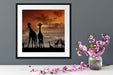Afrika Giraffen im Sonnenuntergang Quadratisch Passepartout Dekovorschlag