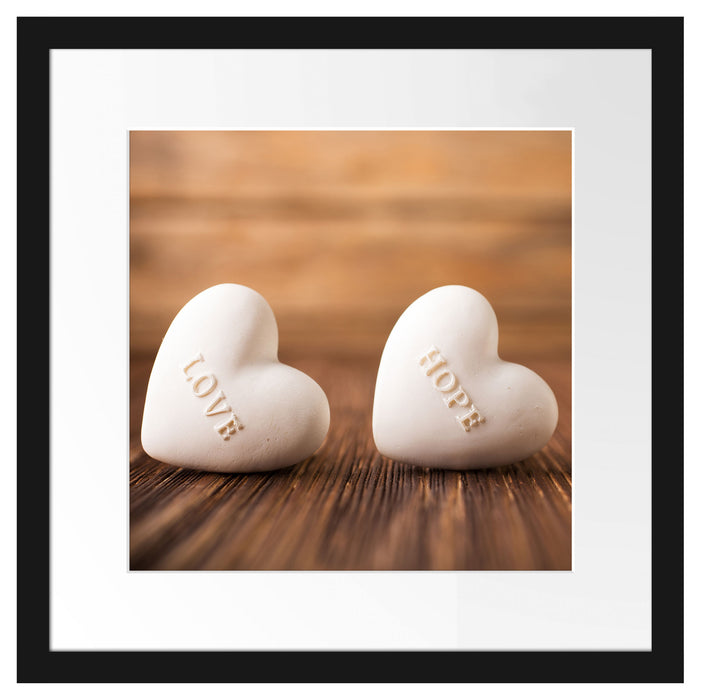 Love Hope Dream Hearts Passepartout Quadratisch 40x40