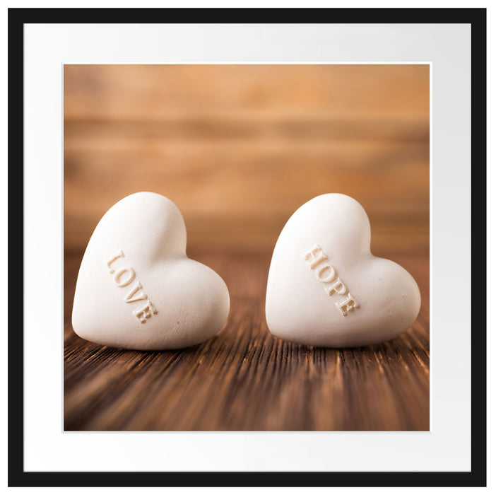 Love Hope Dream Hearts Passepartout Quadratisch 55x55