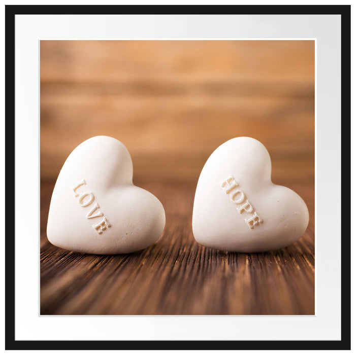 Love Hope Dream Hearts Passepartout Quadratisch 70x70