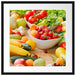 Buntes Obst und Gemüse Passepartout Quadratisch 55x55