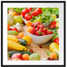Buntes Obst und Gemüse Passepartout Quadratisch 70x70