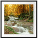 Waldbach im Herbst Passepartout Quadratisch 70x70
