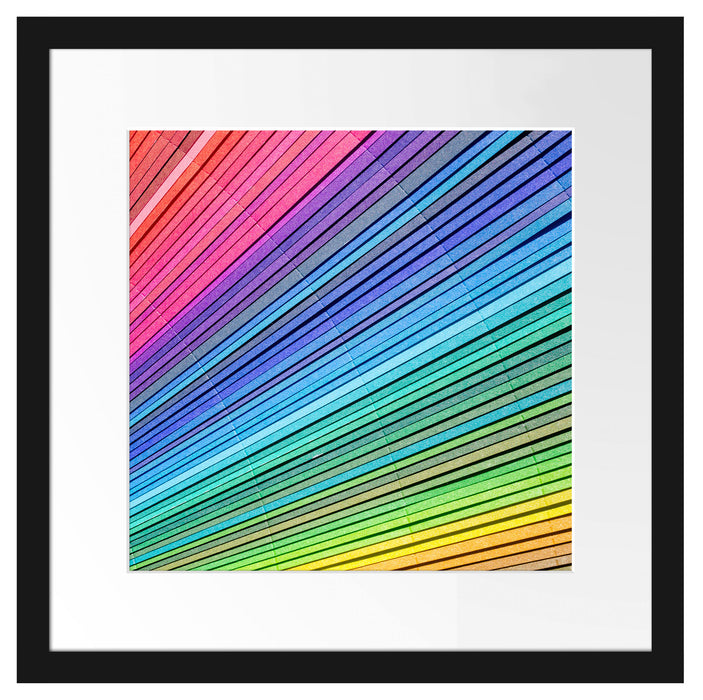 Bunter Farbfächer Passepartout Quadratisch 40x40