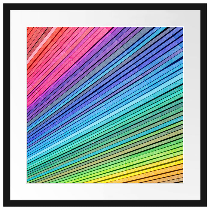 Bunter Farbfächer Passepartout Quadratisch 55x55