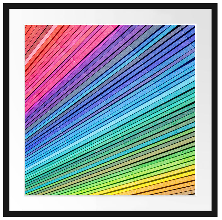 Bunter Farbfächer Passepartout Quadratisch 70x70