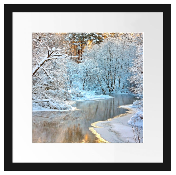 Atemberaubende Winterlandschaft Passepartout Quadratisch 40x40