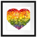 Früchteregenbogenherz Passepartout Quadratisch 40x40