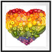 Früchteregenbogenherz Passepartout Quadratisch 70x70