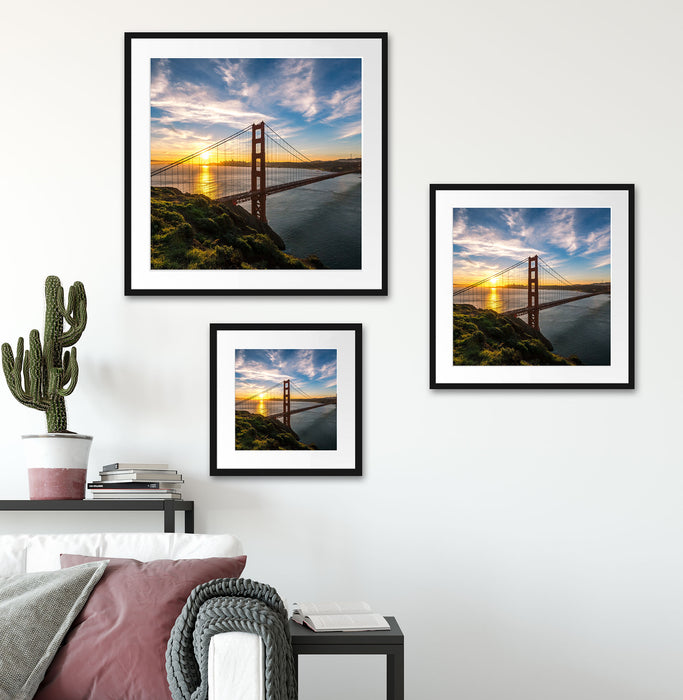 Golden Gate Bridge Quadratisch Passepartout Wohnzimmer