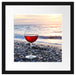Weinglas am Strand Passepartout Quadratisch 40x40