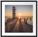 Leuchtturm vor Sonnenuntergang Passepartout Quadratisch 55x55