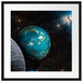 Planet Erde im Kosmos Passepartout Quadratisch 55x55