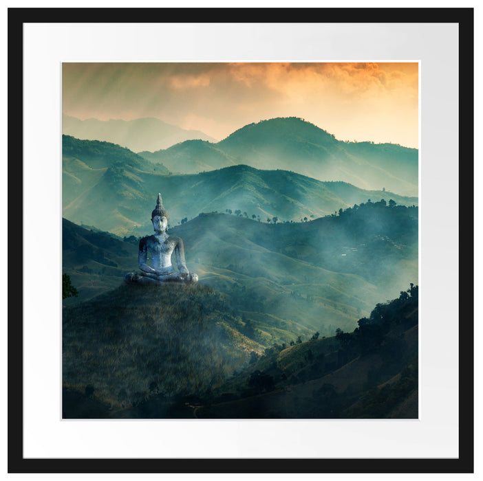 Buddha im Tal der Dunkelheit Passepartout Quadratisch 55x55