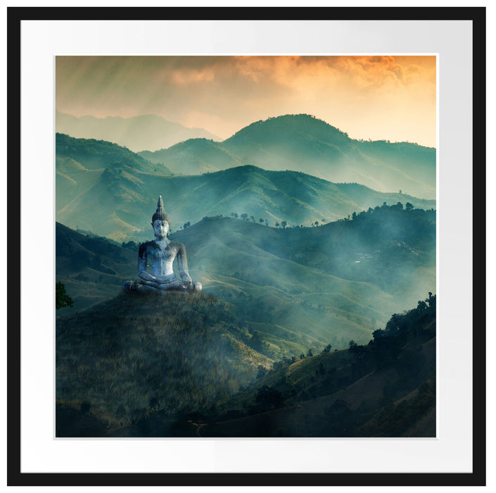 Buddha im Tal der Dunkelheit Passepartout Quadratisch 70x70