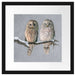 Zwei Eulen in Winterlandschaft Passepartout Quadratisch 40x40
