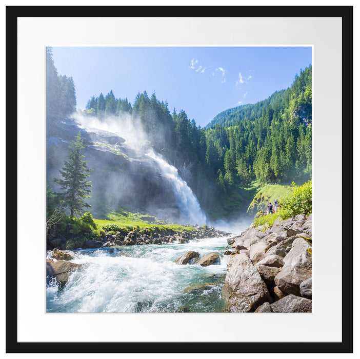 Wasserfälle Nationalpark Salzburg Passepartout Quadratisch 55x55