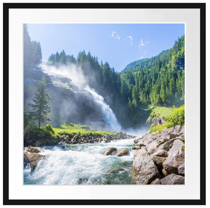 Wasserfälle Nationalpark Salzburg Passepartout Quadratisch 70x70