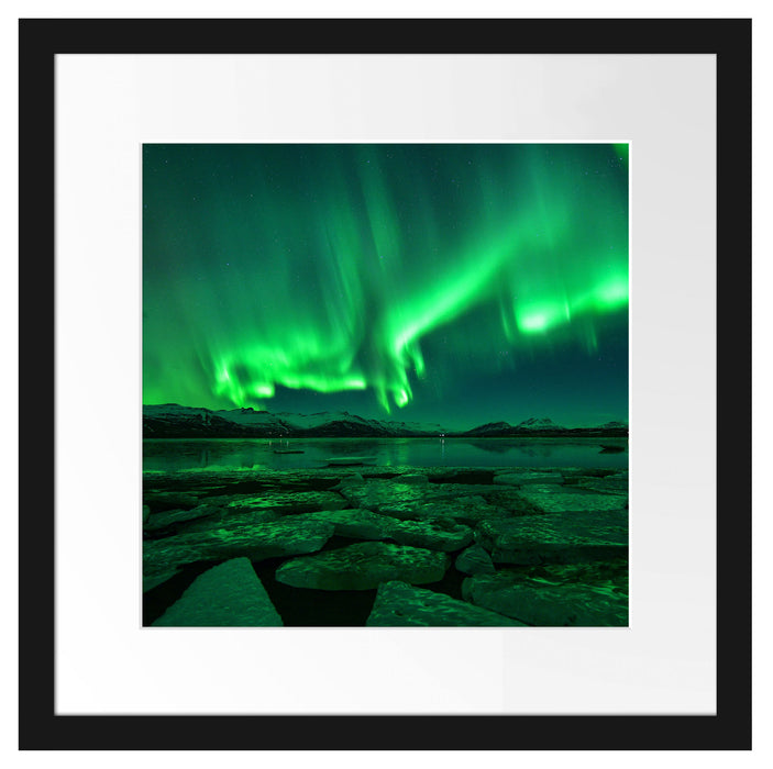 Polarlicht am Himmel Passepartout Quadratisch 40x40