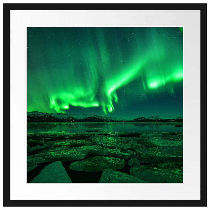 Polarlicht am Himmel Passepartout Quadratisch 55x55