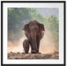 Elefantenbaby mit Mutter Passepartout Quadratisch 70x70
