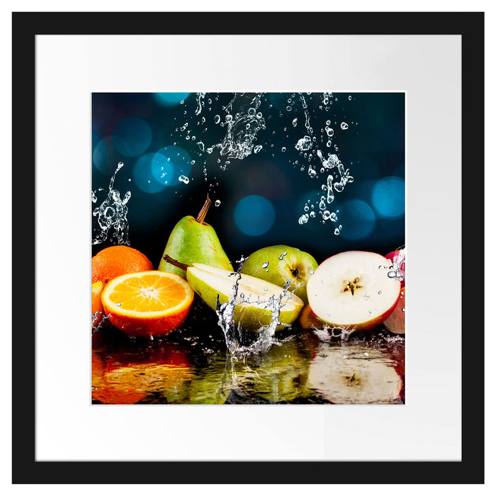 Früchte im Wasser Passepartout Quadratisch 40x40
