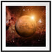Planet Mars im Universum Passepartout Quadratisch 70x70