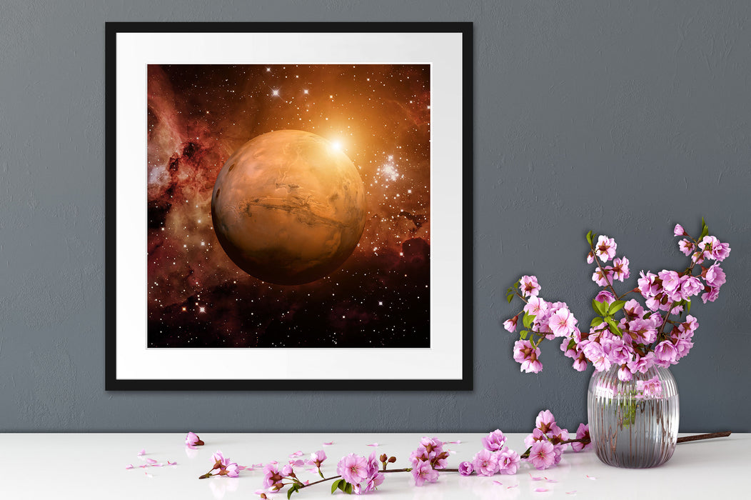 Planet Mars im Universum Quadratisch Passepartout Dekovorschlag