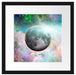 unser Mond im Sternenstaub Passepartout Quadratisch 40x40