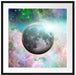 unser Mond im Sternenstaub Passepartout Quadratisch 70x70
