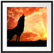 Wolf Heulen Passepartout Quadratisch 55x55