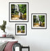 Zen Steine vor Wasserfall Quadratisch Passepartout Wohnzimmer