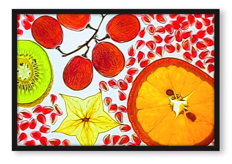 Pixxprint Köstliche Früchte, Poster mit Bilderrahmen