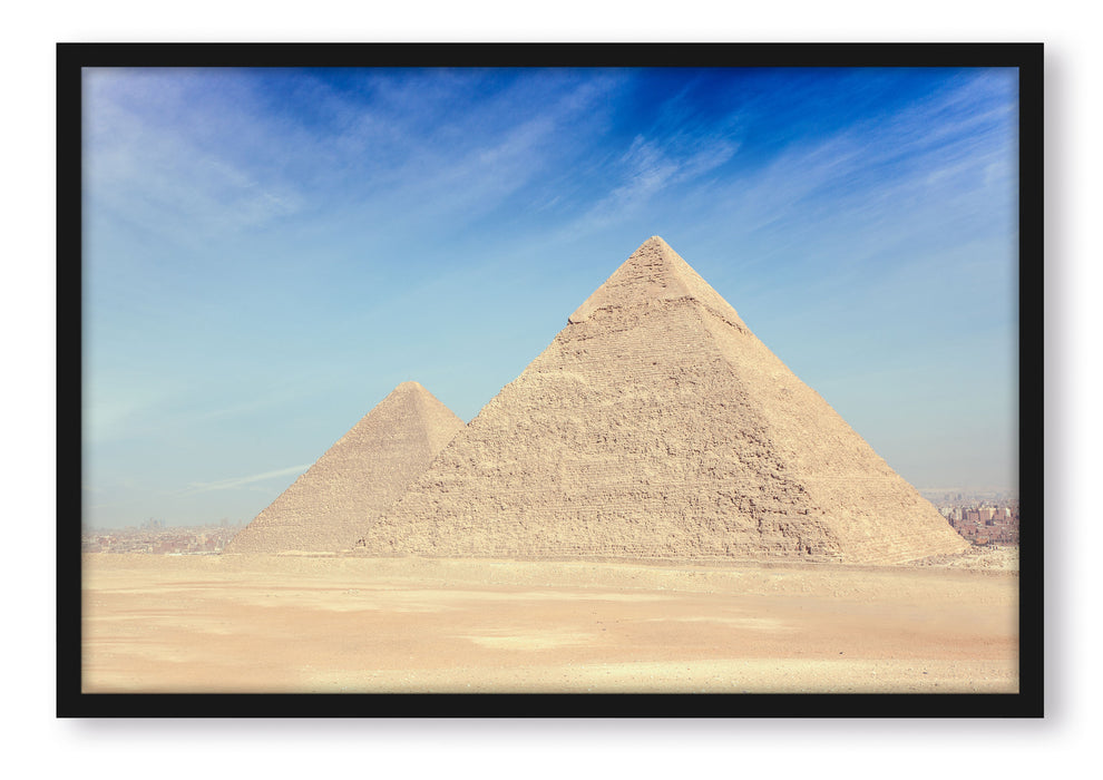 Pixxprint Beeindruckende Pyramiden von Gizeh, Poster mit Bilderrahmen