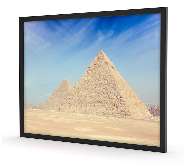 Beeindruckende Pyramiden von Gizeh, Poster mit Bilderrahmen