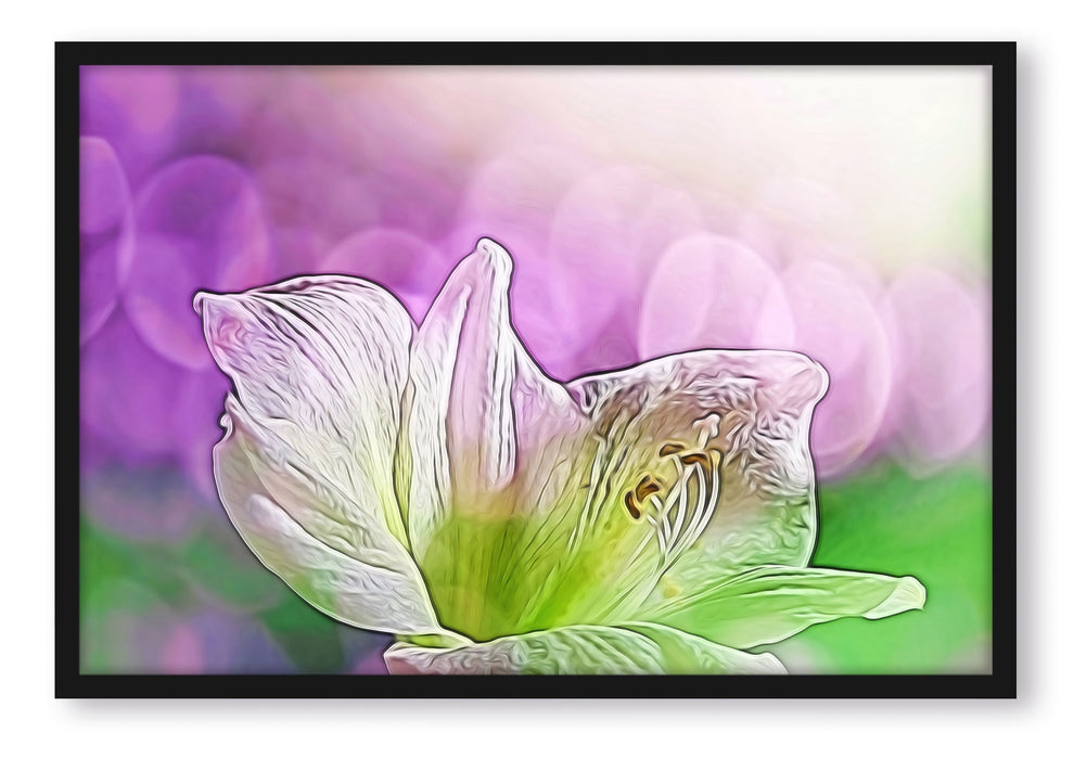 Pixxprint Zarte prächtige Lilie, Poster mit Bilderrahmen