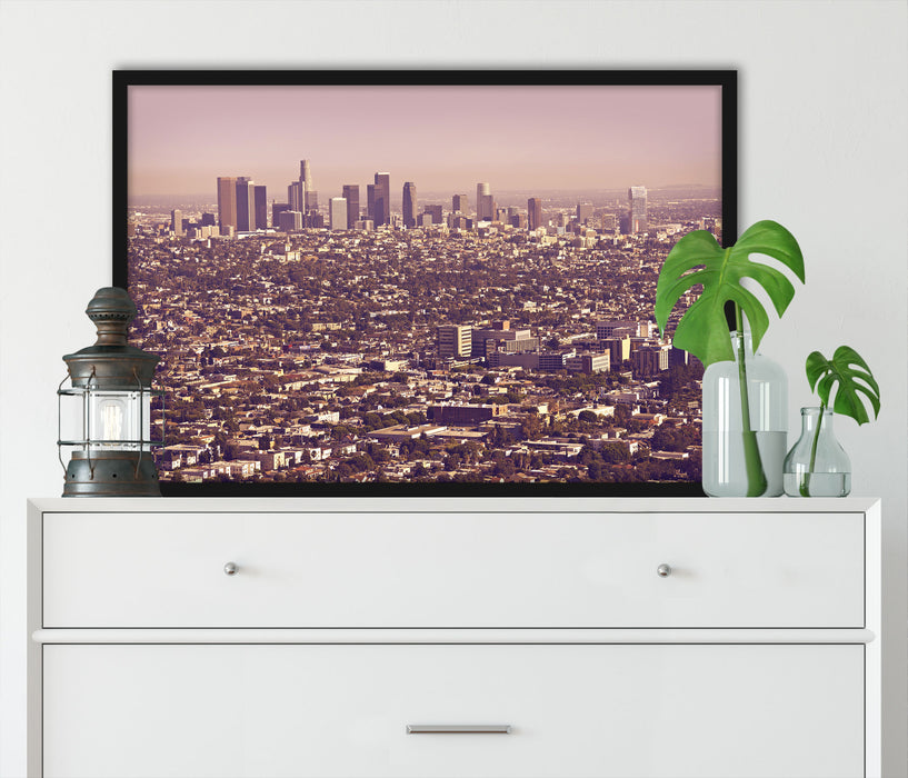 Skyline von Los Angeles, Poster mit Bilderrahmen