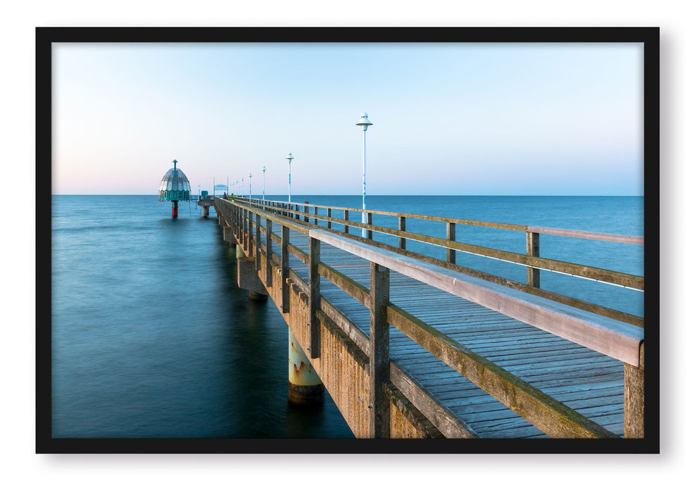 Pixxprint Traumhafter Steg ins Meer, Poster mit Bilderrahmen